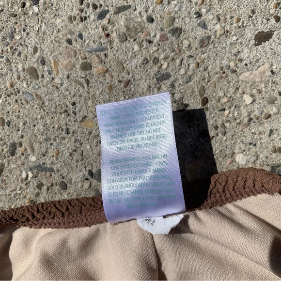 Kona Sol Swim New W Defects Kona Sol Nutmeg Textured One Piece